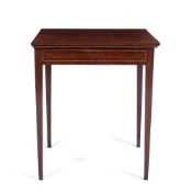Mahogany and inlaid table late 19th Century, with extending small leaves, 61cm x 48cm, 72.5cm high