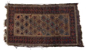 Beluch rug with central medallion and geometric border, 150cm x 83cm approx