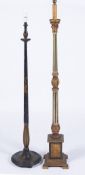 Painted standard lamp with Chinese figures, circa 1930, 128cm high and an Italianate standard lamp