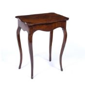 French style mahogany and parquetry occasional table 19th Century, on shaped supports, 58cm