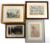 Group of satirical prints to include 