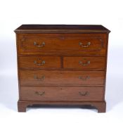 Mahogany secretaire chest 19th Century, fitted writing drawer and drawers below, 110cm across,