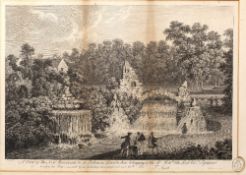 After J Smith 18th Century engraving of 'A view of the New Waterworks at Belton in Lincolnshire'