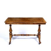 Walnut and marquetry centre table Victorian, with foliate inlay, 117cm across, 60cm wide, 70cm