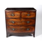 Mahogany bow front chest 19th Century, fitted drawers, 91cm across, 52cm deep, 89cm high
