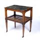 Marble and walnut side table Dutch, 18th Century with inlay to the supports and shelf, 60cm x - Image 3 of 6