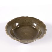 Celadon incised circular dish Chinese, Song dynasty 13cm