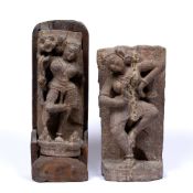 Two schist reliefs Indian, Gandharan, 2nd/3rd Century depicting Shiva and Parvati, one enclosed in a