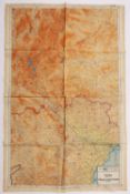 M19 44M Double sided Escape and Evade WWII silk map of part of China and French Indo China 94cm x