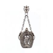 White metal openwork pomander (vinaigrette) Chinese, late 19th/early 20th Century elaborate form for