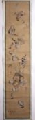Silk scroll Chinese, 20th Century painted with playful kittens, signed with seal mark