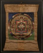 Mandala of Aalokitesvara (Chenrezig) Tibetan 17th/early 19th Century paint and gold leaf on cloth,