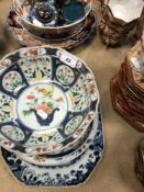 A collection of Oriental wares to include various Imari palette plates,