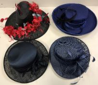 Four ladies dress hats,