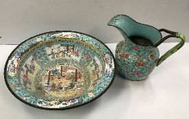 A Chinese Canton enamel on copper bowl,