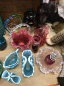 A Langham glass studio glass vase of cylindrical form 15 cm high,