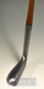 Tom Stewart Brown Vardon Styled Drop Toe Metal Mallet Head Putter with oval hosel and shaft, stamped