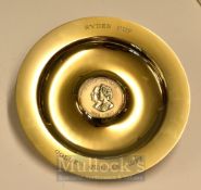 1977 Ryder Cup Golden Jubilee Commemorative silver plated gilt alms dish - played at Royal Lytham