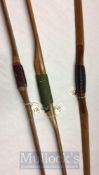Jaques Golden Arrow Longbow –Leather grip with Jaques logo and marked 52 bow – 26 arrow together