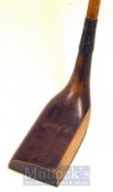 Gassiat Styled Dark Stained Persimmon Putter with inlaid brass sole plate, stamped ‘AJ Miles’,