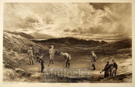 Brown, Michael (1853-1947) “HOYLAKE - PUNCH BOWL HOLE” – foursomes match annotated to border Mr John