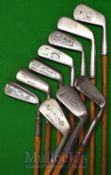 Interesting Selection of 10x Assorted Irons to include a Smiths patent wing toe mashie, wide flanged
