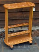 Wooden 3 Tier Fishing Rod Stand – Sturdy fishing rod rack on wheels for easy movement to hold 23