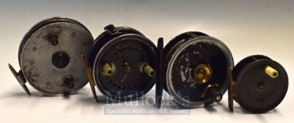 Collection of Fishing reels, To include Allcocks Easicast 4” alloy salmon fly casting reel: 4” dia