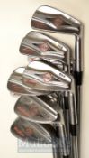 Set of MacGregor Tourney DX Irons Nos 3-9, 11 and SI fitted with the original black and gold leather