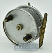 Hardy Longstone 3.5” alloy centre pin reel with solid face plate, nickel bickerdyke line guide, twin