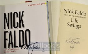 Faldo, Nick signed golf books (2) - “Nick Faldo-The Autobiography Life Swings” 1st ed 2004 signed to