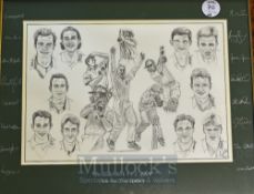 2000 Worcestershire Signed Cricket Print a limited edition by Chris Everton 28/200 signed by the