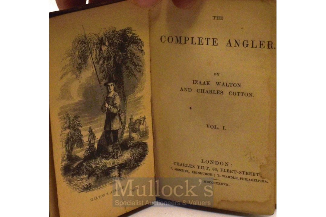 Walton Isaac – The Complete Angler 1837 Tilt edition 2 frontis plates 2 volumes in one, original - Image 2 of 2