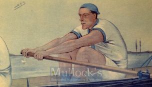 Vanity Fair Rowing Print – One of the Presidents March 22nd 1890 printed by Vincent Brooks, Day &