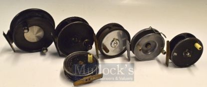 6 Various Fishing reels, To include The Little Kraka, Fuji VP35, H W Harris Reliance Works, Allcocks