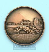 1995 Official Royal and Ancient Golf Club bronze medallion - celebrating 25th Anniversary of The