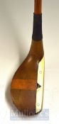 Ted Ray’s Own Stripe Top Wooden Mallet Head Putter with white ivorine inlaid to the crown and