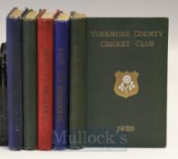 Collection of Yorkshire County Cricket Club Year Books from 1921 onwards includes 1921-1930, 1936-