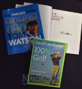 Classic signed golf instruction books (2) Tom Watson “The Timeless Swing” 1st ed 2011 signed to