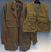 Orvis Sporting Traditions Fishing Jacket & Vest – Both L 4 Pocket button fronted fishing jacket