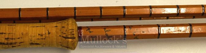 Hardy Rod: Good Hardy “The Wye” 13ft 6in 3pc palakona salmon fly rod – ser. no H3699 – clear agate