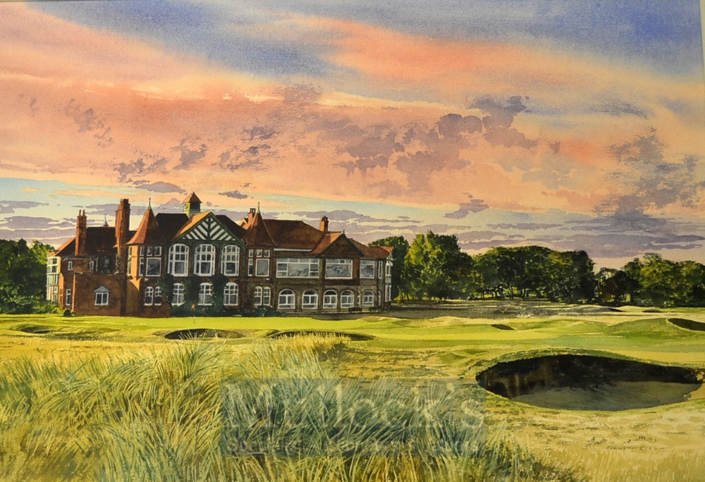 Reed, Kenneth FRSA “18TH GREEN - ROYAL LYTHAM AND ST ANNE’S GOLF CLUB” - watercolour signed by the