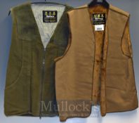 Barbour Clothing – XL Vest with leather shoulder pads, 2 large front pockets, check lined together
