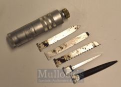 Rare Hardy Bros Fisherman’s pocket tool kit - c/w 5x various tools contained in the original alloy