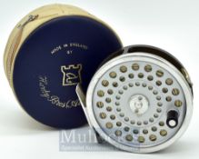 Hardy Marquis Disc 7 No 8/9 fly reel, black finish frame, silver drum, black handle, rear disc