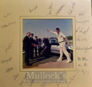 1980 Worcestershire Signed Cricket Print featuring Steve McEwan with signatures to surrounding mount