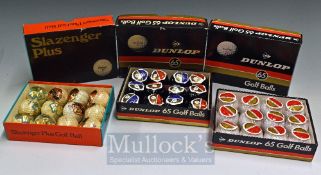 c.1970s 36x Modern Wrapped Golf Balls mainly Dunlop 65s and Slazenger Plus in their three original