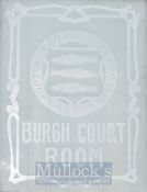 Scarce Scottish Court Heavy Glass Door Panel decorated with Fish: from the Peebles Courtroom with