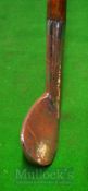 ‘St Andrews’ Smooth Face Rut Niblick fitted with a replaced period styled hide grip