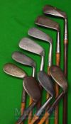Good Selection of 9x Assorted Irons to include a diamond back mashie, Staynorus mashie, 3x mashie